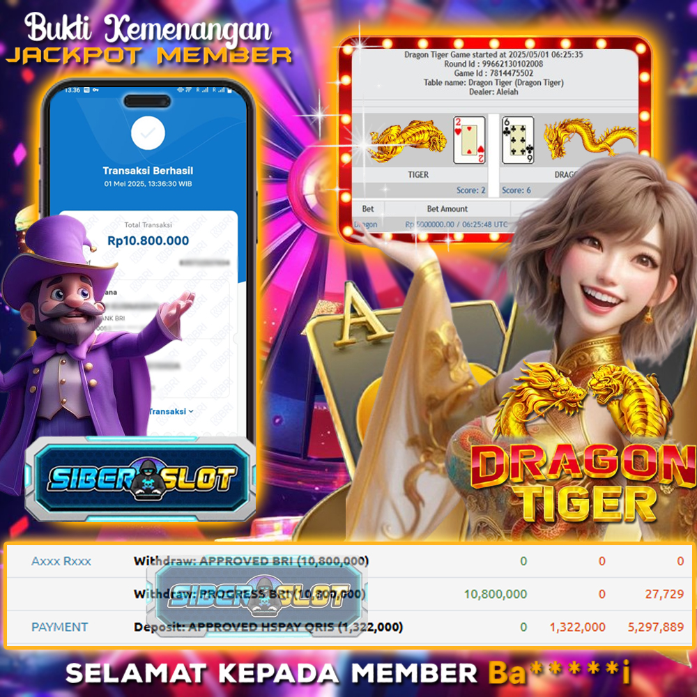 SIBERSLOT SLOT GACOR JACKPOT DRAGON TIGER MEI 2025
