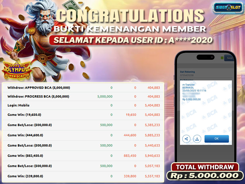 JACKPOT MAIN SLOT GATES OF OLYMPUS  SUPER SCATTER 23 MEI 2025